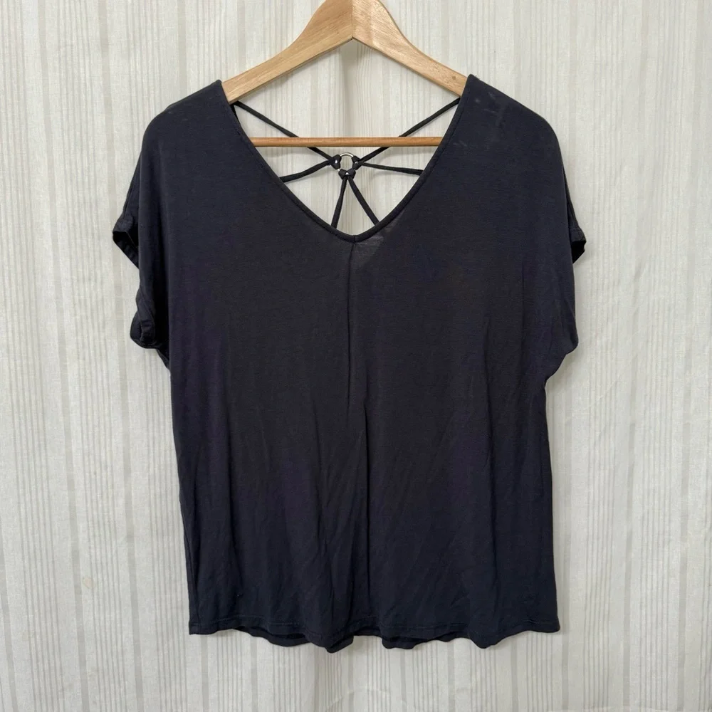 Papermoon🌙 Ampton Rivet Back Detail Knit Top Dark Slate Blue - Picture 1 of 5